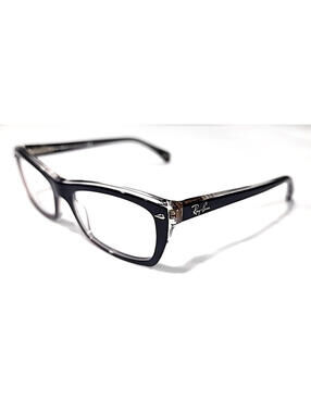 Ray Ban RB5255 2034 Glossy Black Rectangular Cat Eyes Eyeglasses 51-16 135